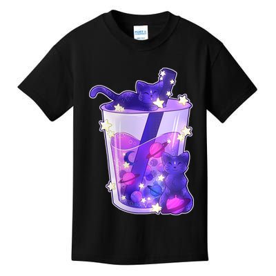 Galaxy Cats Boba Tea Kids T-Shirt
