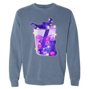 Galaxy Cats Boba Tea Garment-Dyed Sweatshirt