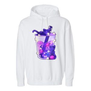 Galaxy Cats Boba Tea Garment-Dyed Fleece Hoodie