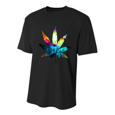 Galaxy Kush In Space Weed Youth Performance Sprint T-Shirt