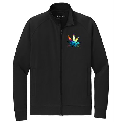 Galaxy Kush In Space Weed Stretch Full-Zip Cadet Jacket