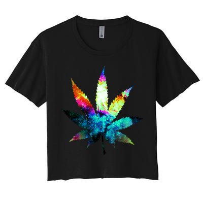 Galaxy Kush In Space Weed Crop Top