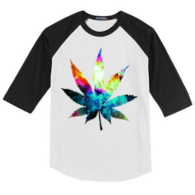 Galaxy Kush In Space Weed Kids Colorblock Raglan Jersey