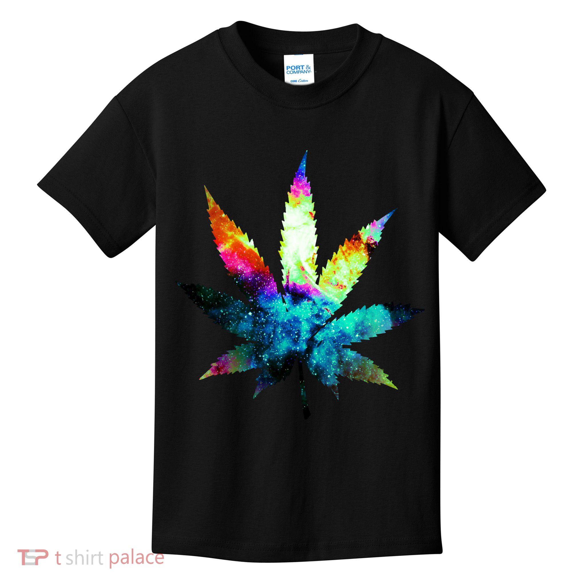 Galaxy Kush In Space Weed Kids T-Shirt