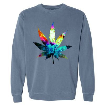 Galaxy Kush In Space Weed Garment-Dyed Sweatshirt