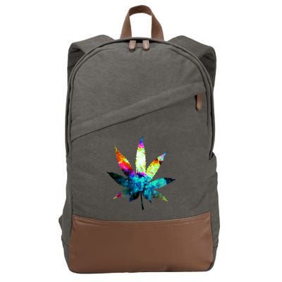 Galaxy Kush In Space Weed Cotton Canvas Backpack