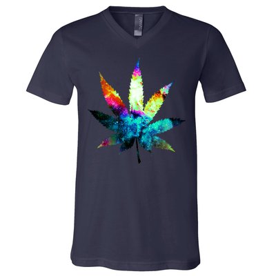 Galaxy Kush In Space Weed V-Neck T-Shirt