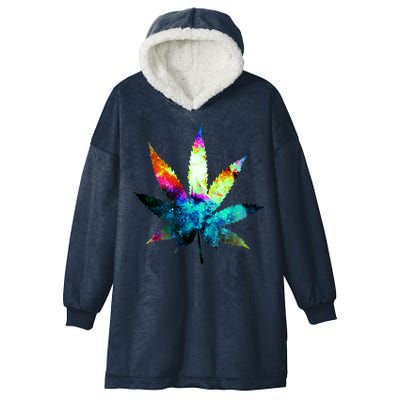 Galaxy Kush In Space Weed Hooded Wearable Blanket