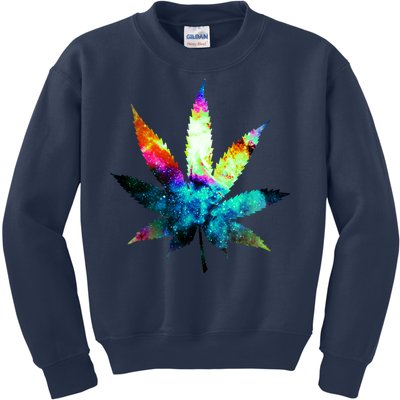 Galaxy Kush In Space Weed Kids Sweatshirt