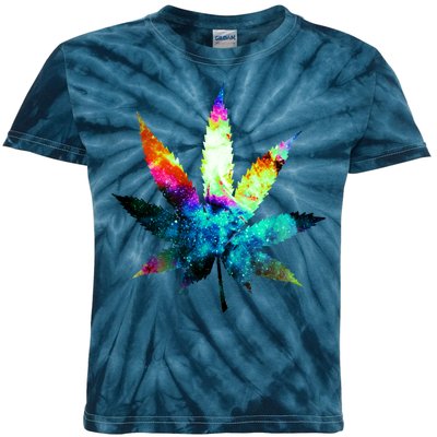 Galaxy Kush In Space Weed Kids Tie-Dye T-Shirt