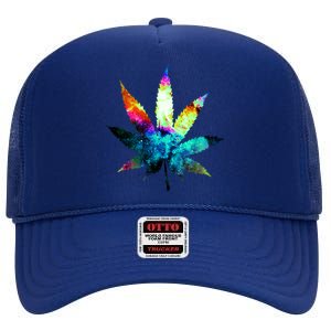 Galaxy Kush In Space Weed High Crown Mesh Back Trucker Hat