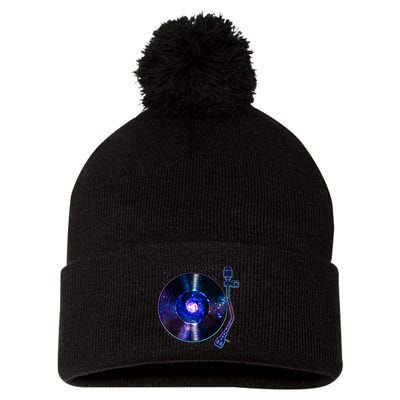 Galaxy Record Pom Pom 12in Knit Beanie