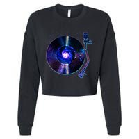 Galaxy Record Cropped Pullover Crew