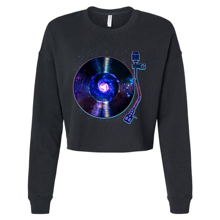 Galaxy Record Cropped Pullover Crew