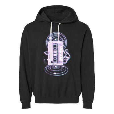 Galaxy Retro Space Cassette Tape Garment-Dyed Fleece Hoodie