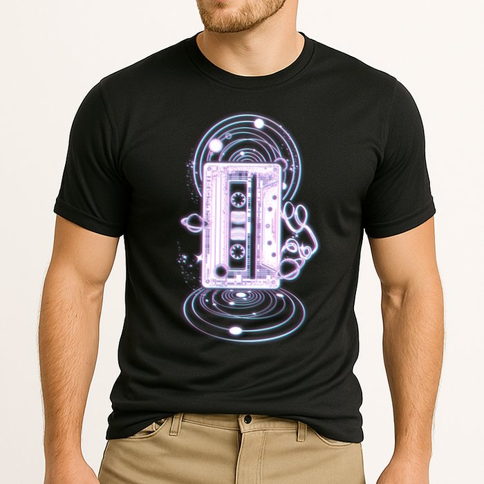 Galaxy Retro Space Cassette Tape Performance Shirt