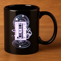 Galaxy Retro Space Cassette Tape 11oz C Handle Ceramic Mug