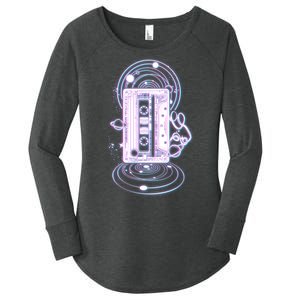 Galaxy Retro Space Cassette Tape Women's Perfect Tri Tunic Long Sleeve Shirt