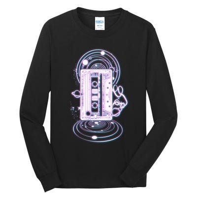 Galaxy Retro Space Cassette Tape Tall Long Sleeve T-Shirt