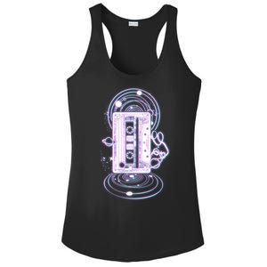 Galaxy Retro Space Cassette Tape Ladies PosiCharge Competitor Racerback Tank