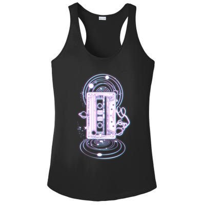 Galaxy Retro Space Cassette Tape Ladies PosiCharge Competitor Racerback Tank