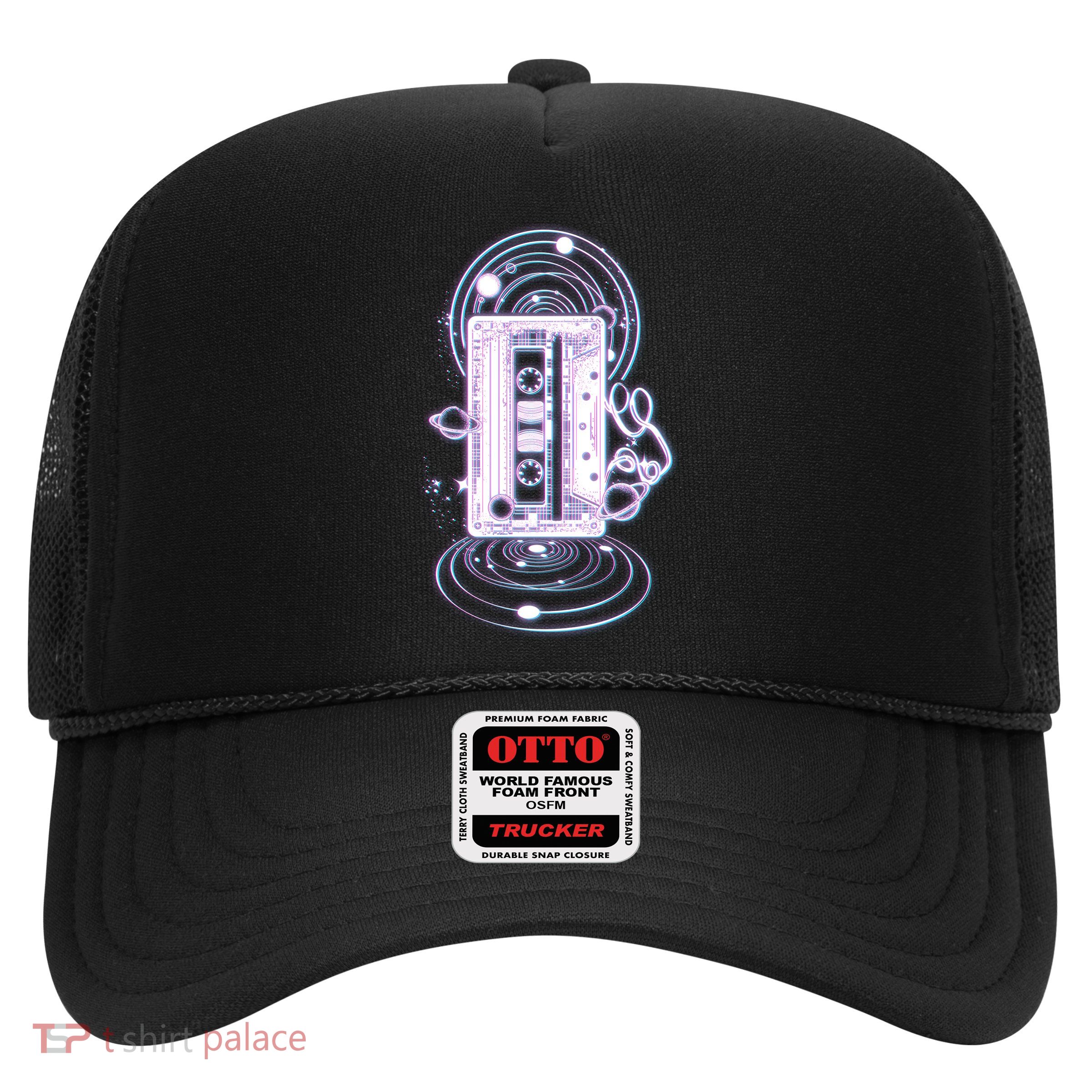 Galaxy Retro Space Cassette Tape Trucker Hat