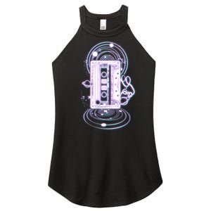 Galaxy Retro Space Cassette Tape Women's Perfect Tri Rocker Tank