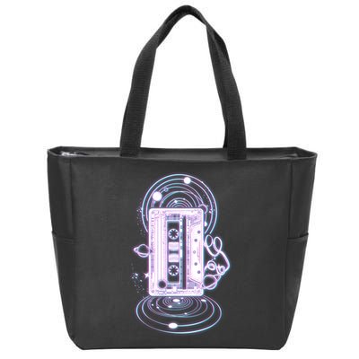Galaxy Retro Space Cassette Tape Zip Tote Bag