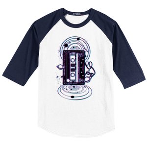 Galaxy Retro Space Cassette Tape Baseball Sleeve Shirt