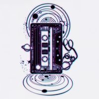 Galaxy Retro Space Cassette Tape Garment-Dyed Sweatshirt