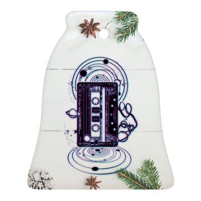 Galaxy Retro Space Cassette Tape Ceramic Bell Ornament