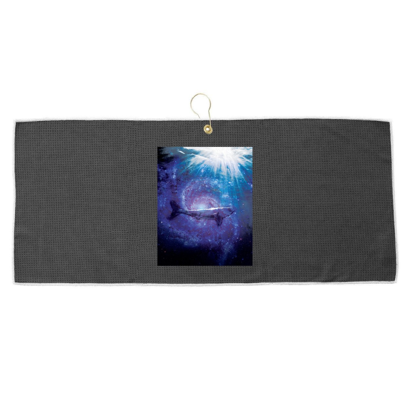 Galaxy Shark Underwater Large Microfiber Waffle Golf Towel