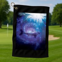Galaxy Shark Underwater Golf Towel