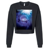Galaxy Shark Underwater Cropped Pullover Crew