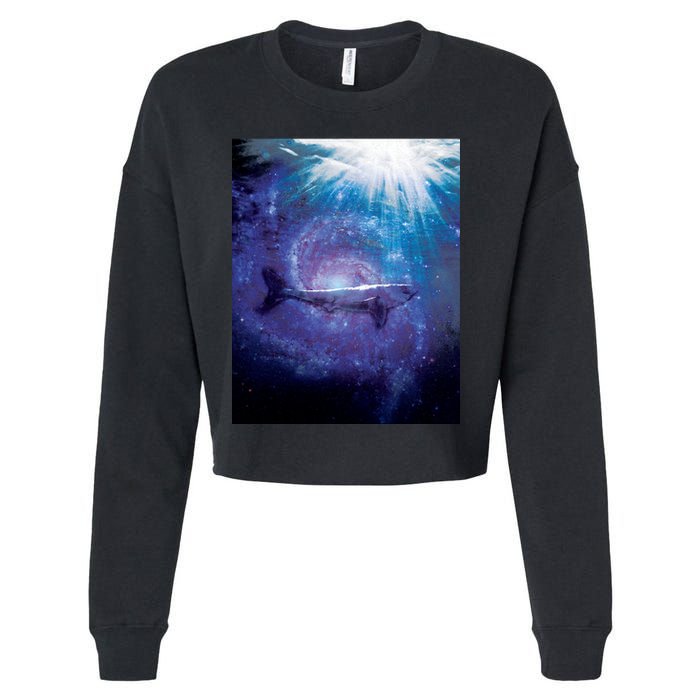 Galaxy Shark Underwater Cropped Pullover Crew