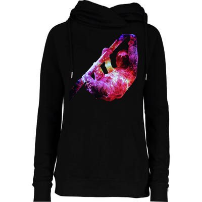 Galaxy Sloth Nebula Womens Funnel Neck Pullover Hood