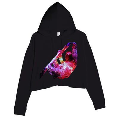 Galaxy Sloth Nebula Crop Fleece Hoodie