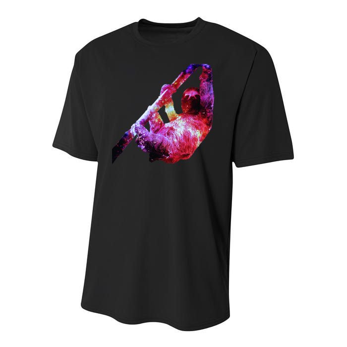 Galaxy Sloth Nebula Youth Performance Sprint T-Shirt