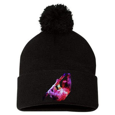 Galaxy Sloth Nebula Pom Pom 12in Knit Beanie