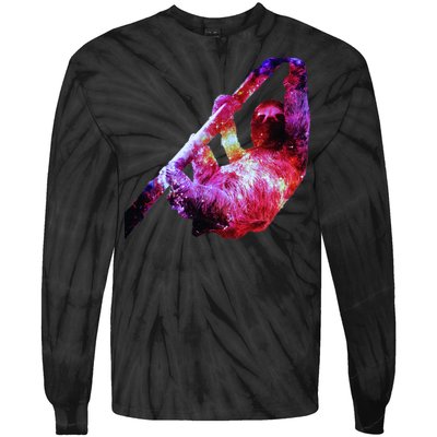 Galaxy Sloth Nebula Tie-Dye Long Sleeve Shirt