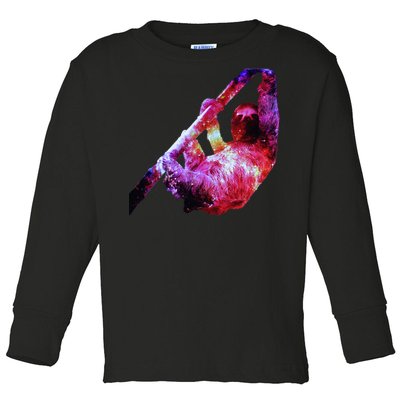 Galaxy Sloth Nebula Toddler Long Sleeve Shirt