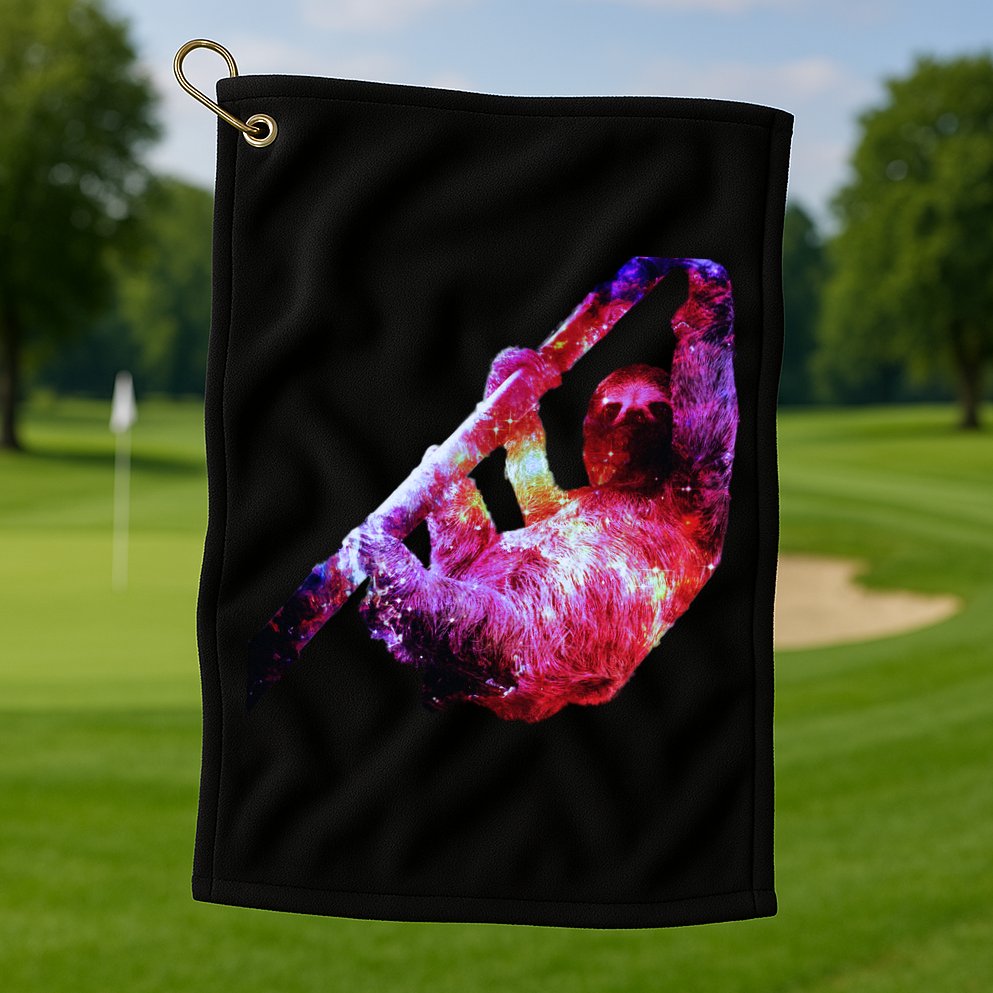 Galaxy Sloth Nebula Golf Towel