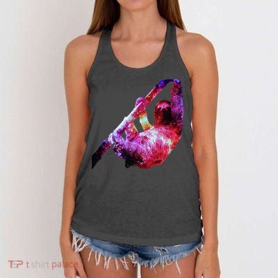Galaxy Sloth Nebula Women's Knotted Racerback Tank