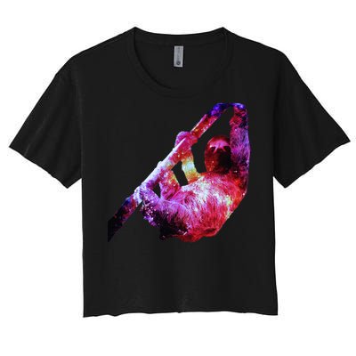 Galaxy Sloth Nebula Women's Crop Top Tee