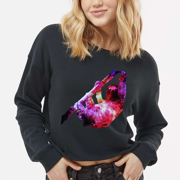 Galaxy Sloth Nebula Cropped Pullover Crew