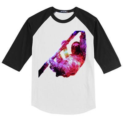 Galaxy Sloth Nebula Kids Colorblock Raglan Jersey