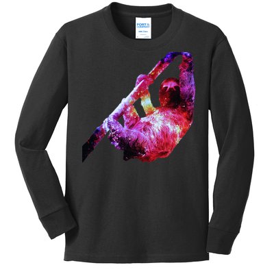 Galaxy Sloth Nebula Kids Long Sleeve Shirt