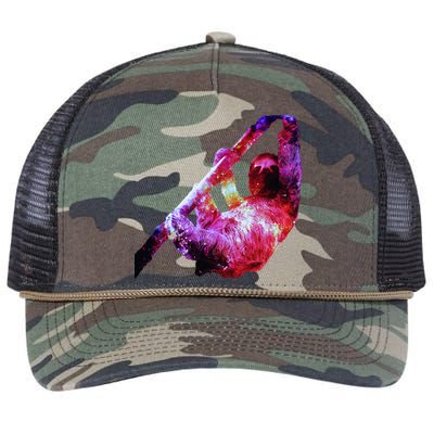 Galaxy Sloth Nebula Retro Rope Trucker Hat Cap