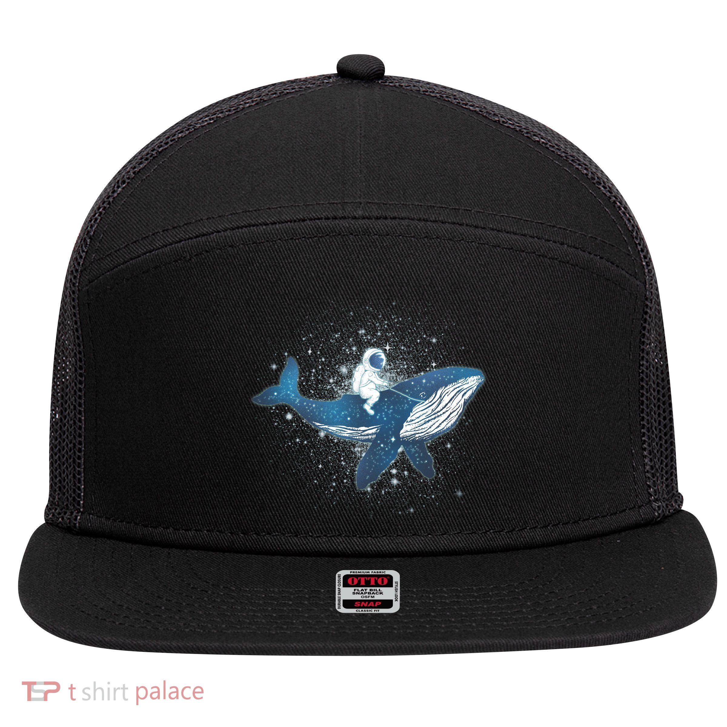 Galaxy Space Astronaut Whale 7 Panel Mesh Trucker Snapback Hat