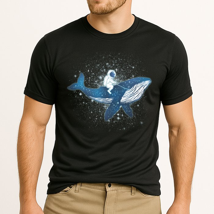 Galaxy Space Astronaut Whale Cooling Performance Crew T-Shirt